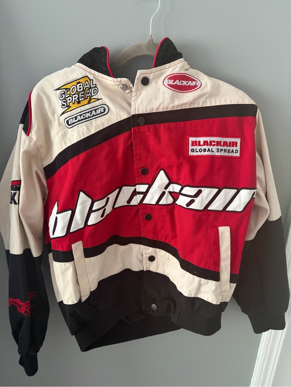 Aelfric Eden Red Black and Cream Racing-Inspired Jacket